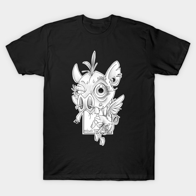 kosher flying pig.black & grey T-Shirt by elywick